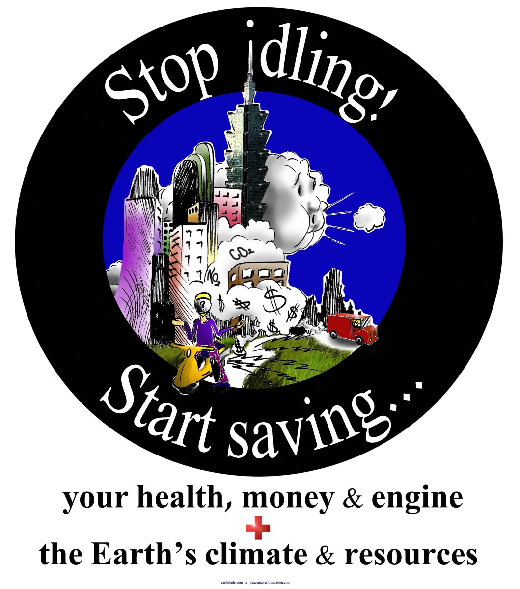 Stop engine idling poster in Taipei